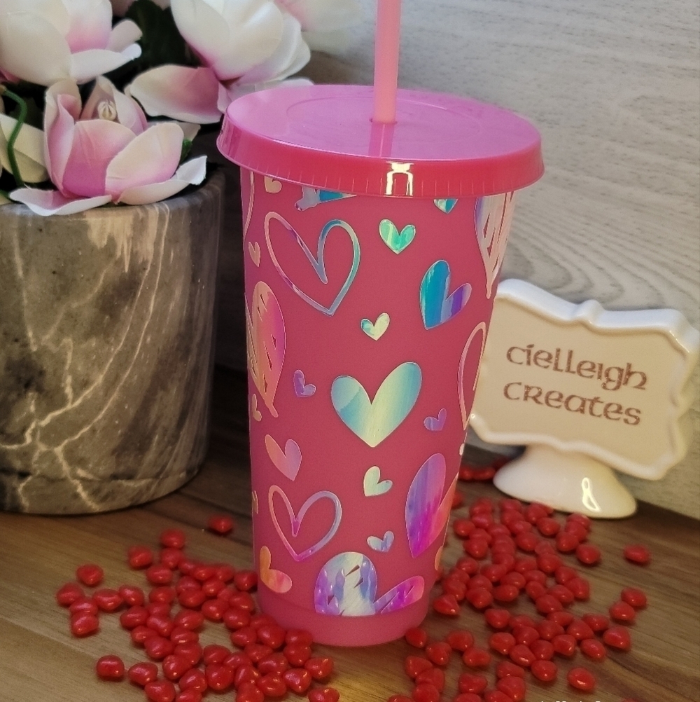 🌟 HOST PICK 🌟Iridescent hearts tumbler